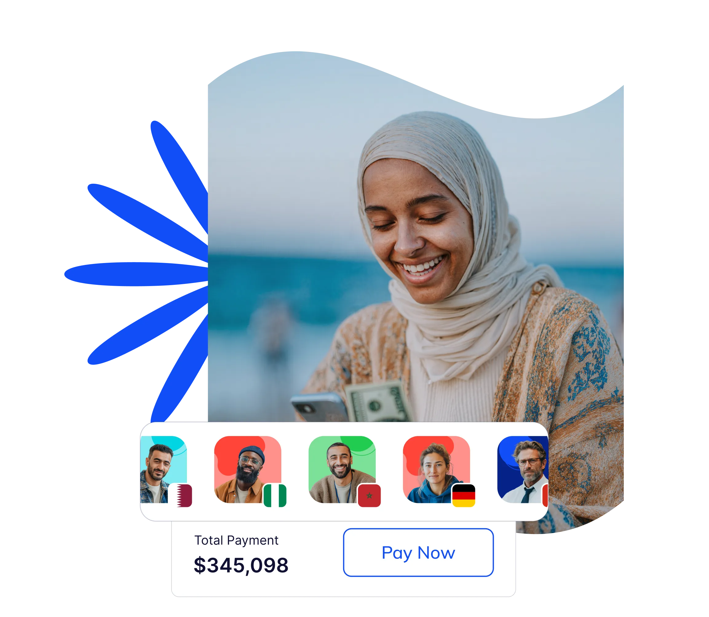 لوحة مدفوعات ريموت باس تعرض إجمالي دفعة بقيمة 345,098 دولارًا